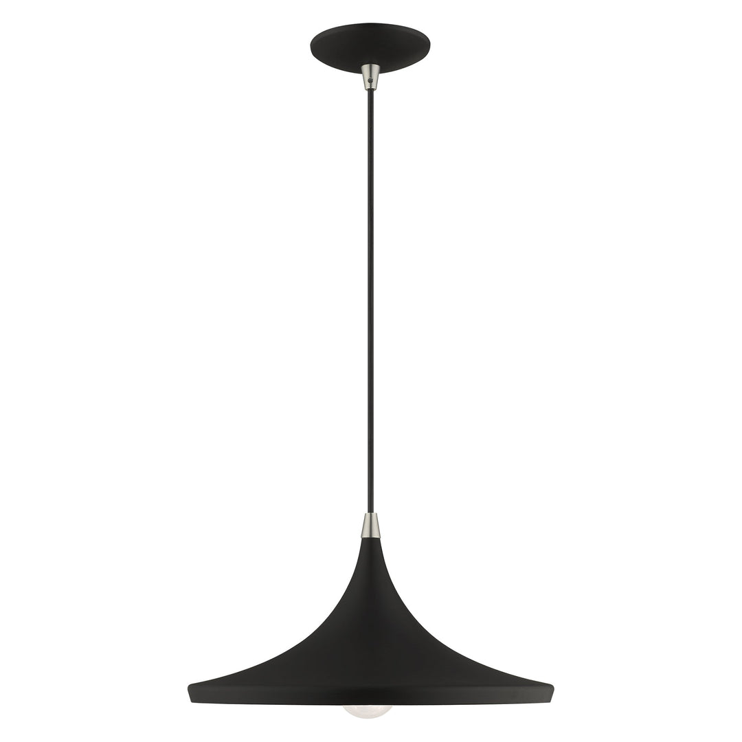 1 Light Black Single Pendant Livex