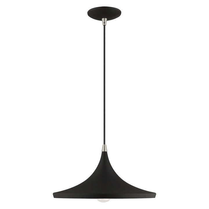 1 Light Black Single Pendant Livex