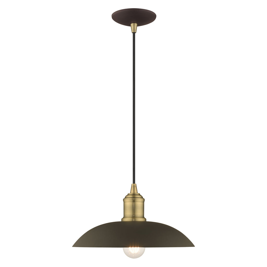 1 Light Bronze Single Pendant Livex