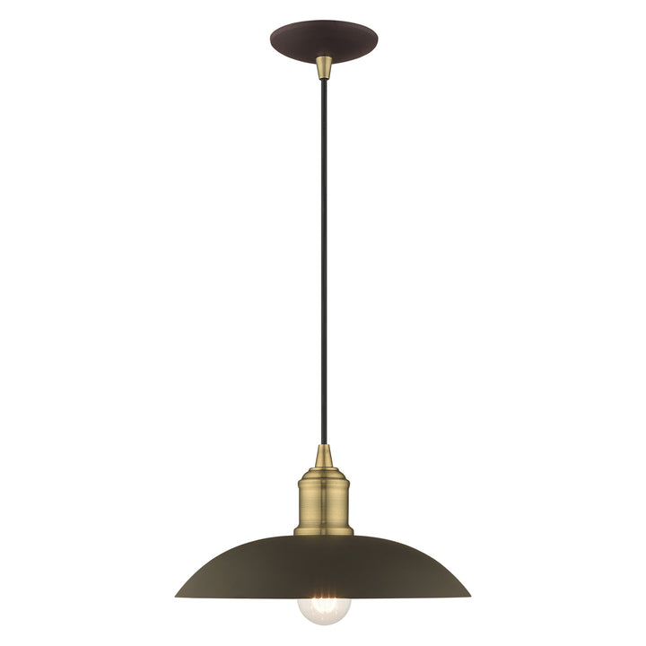 1 Light Bronze Single Pendant Livex