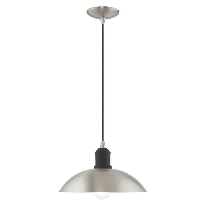 1 Light Brushed Nickel Single Pendant Livex