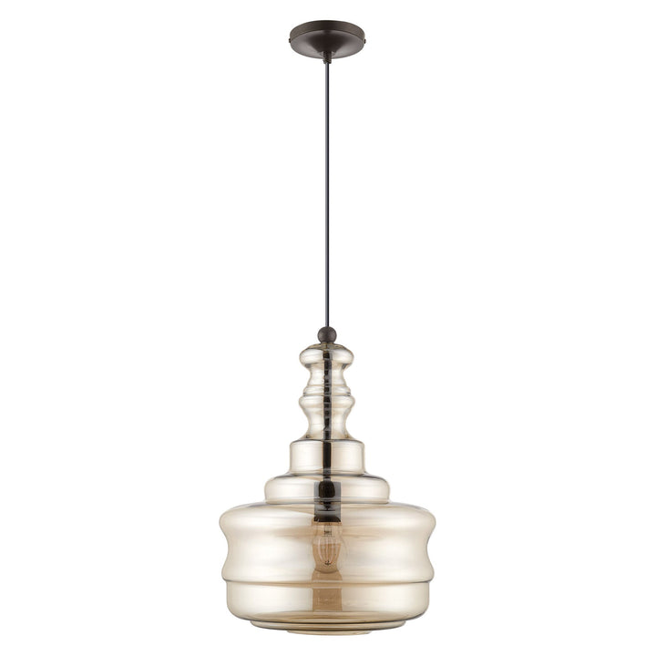 1 Light English Bronze Single Pendant Livex