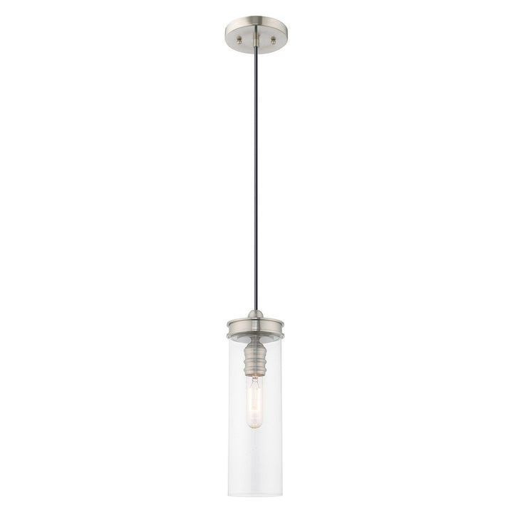 1 Light Brushed Nickel Single Pendant Livex