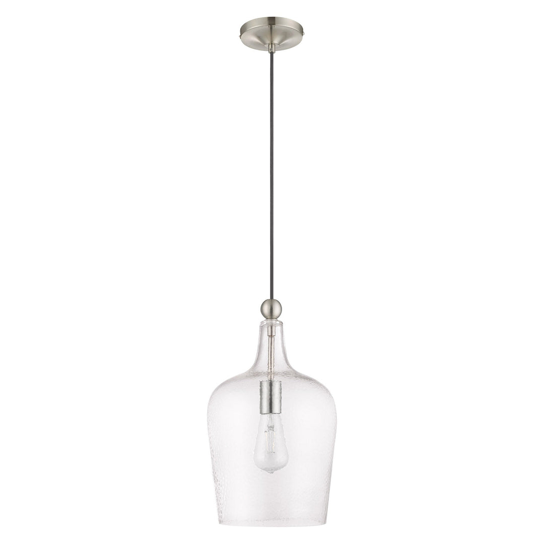 1 Light Brushed Nickel Single Pendant Livex