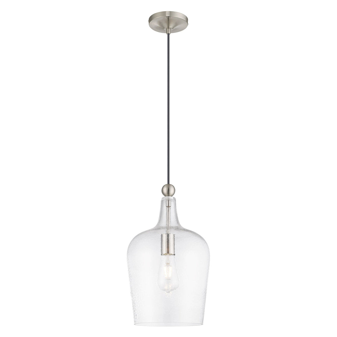 1 Light Brushed Nickel Single Pendant Livex