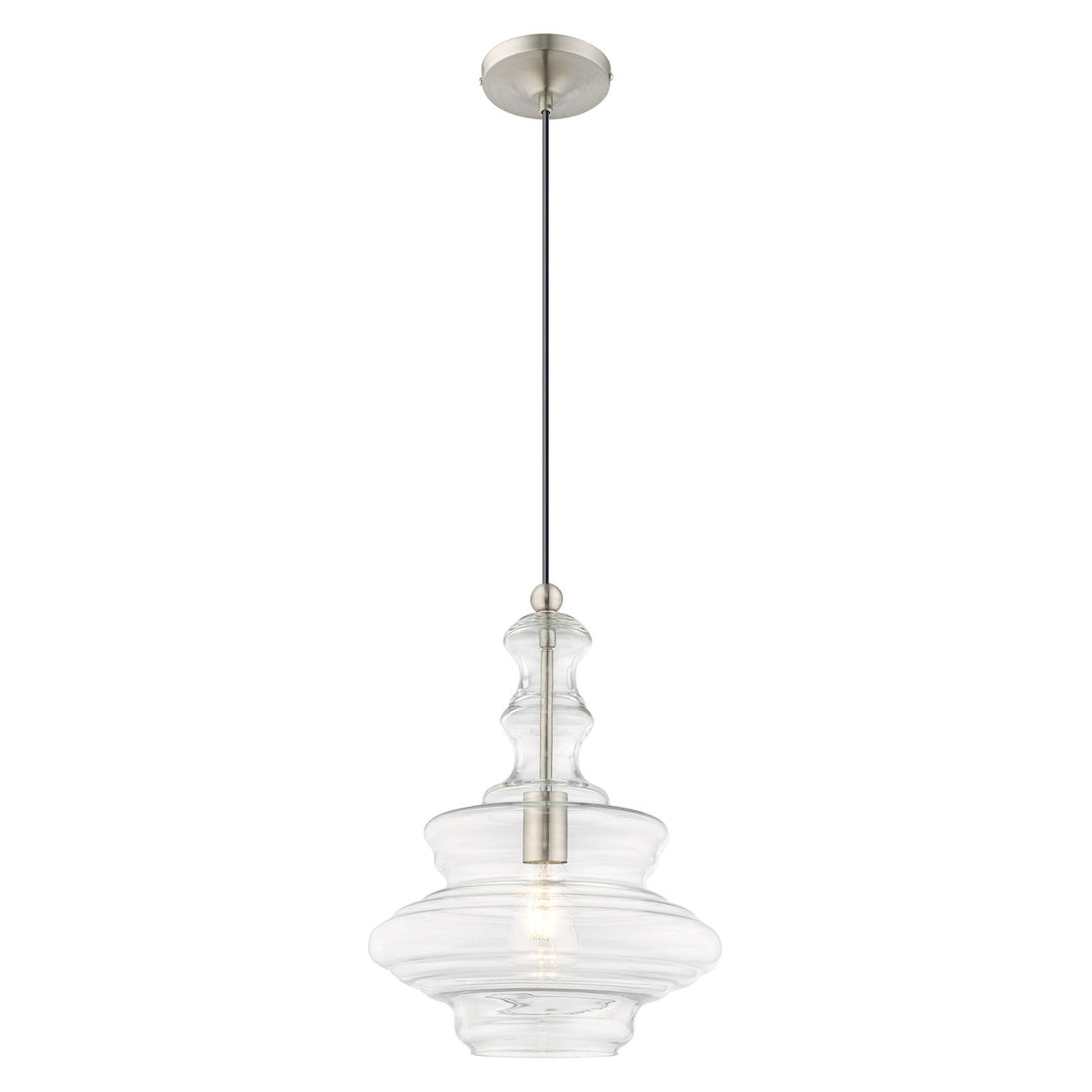 1 Light Brushed Nickel Single Pendant Livex