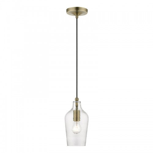 1 Light Antique Brass Mini Pendant Livex