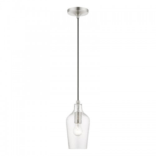 1 Light Brushed Nickel Mini Pendant Livex