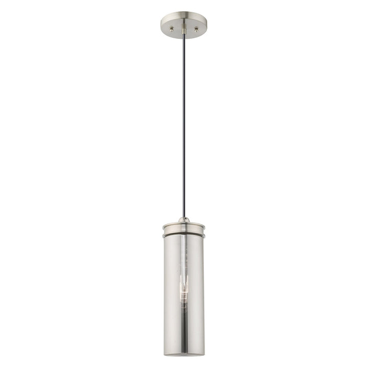 1 Light Brushed Nickel Single Pendant Livex