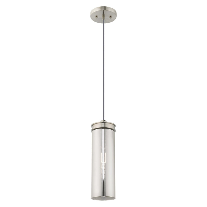 1 Light Brushed Nickel Single Pendant Livex