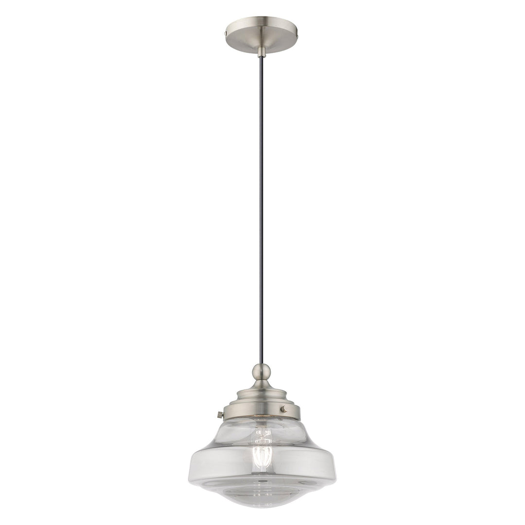 1 Light Brushed Nickel Single Pendant Livex