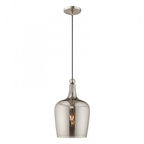 1 Light Brushed Nickel Single Pendant Livex