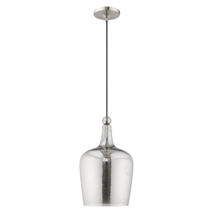 1 Light Brushed Nickel Single Pendant Livex