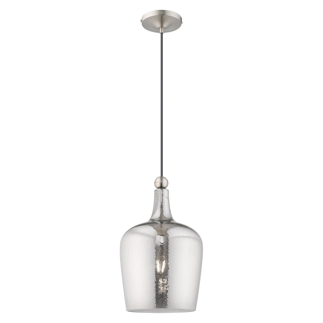 1 Light Brushed Nickel Single Pendant Livex