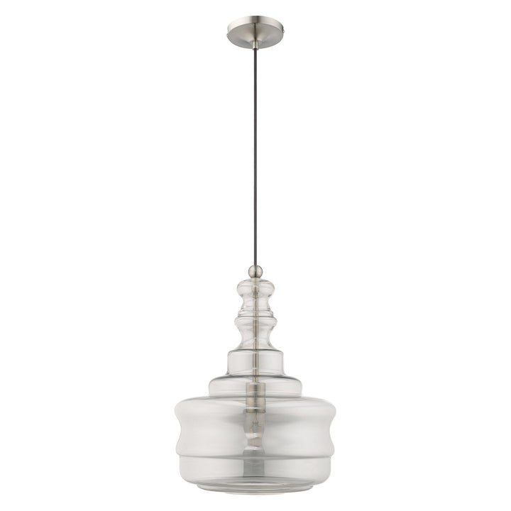 1 Light Brushed Nickel Single Pendant Livex