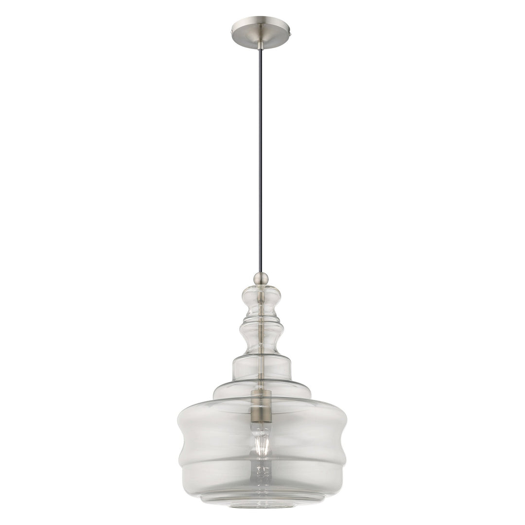 1 Light Brushed Nickel Single Pendant Livex