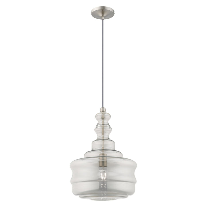 1 Light Brushed Nickel Single Pendant Livex