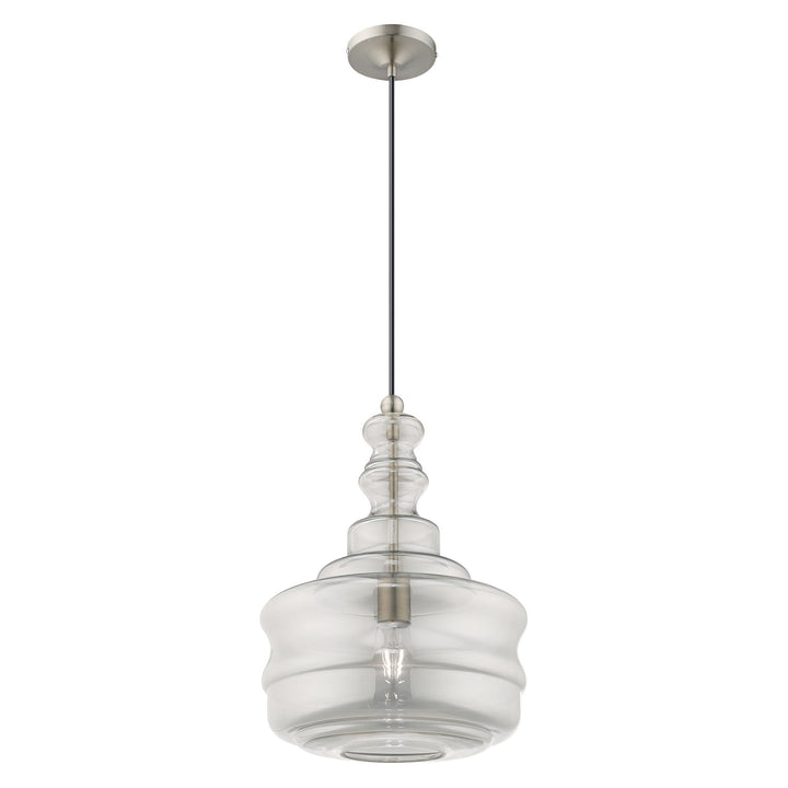 1 Light Brushed Nickel Single Pendant Livex