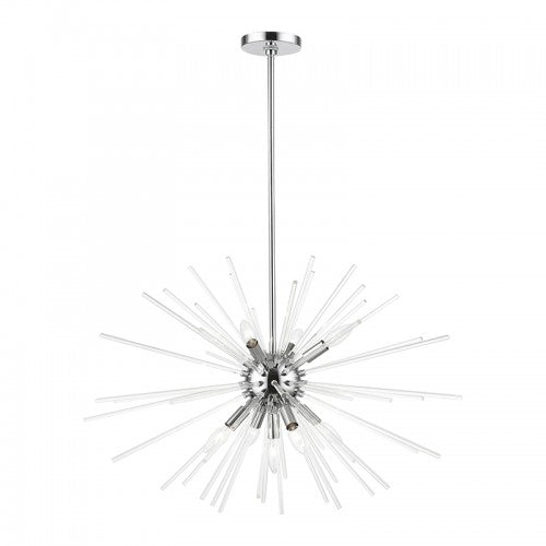 9 Light Polished Chrome Large Pendant Chandelier Livex