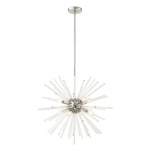 8 Light Polished Chrome Pendant Chandelier Livex