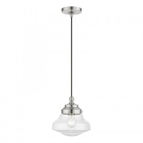 1 Light Brushed Nickel Mini Pendant Livex