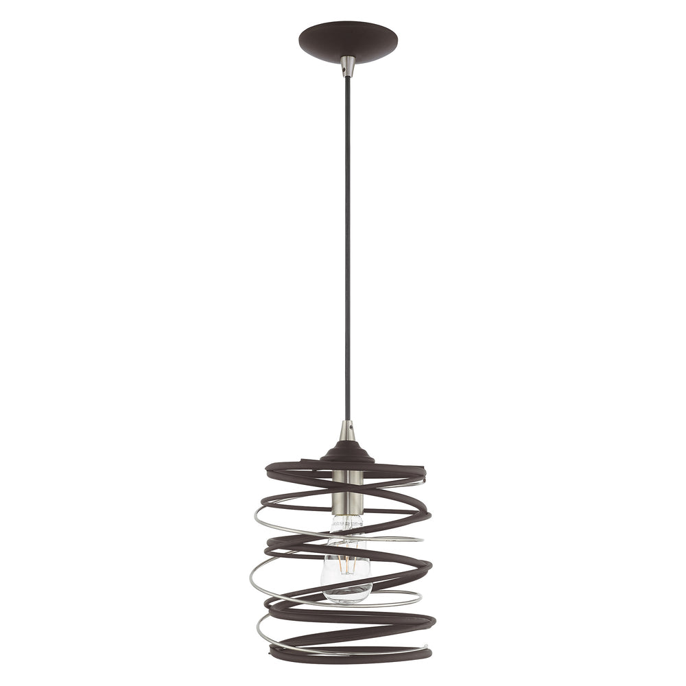 1 Light Bronze Single Pendant Livex