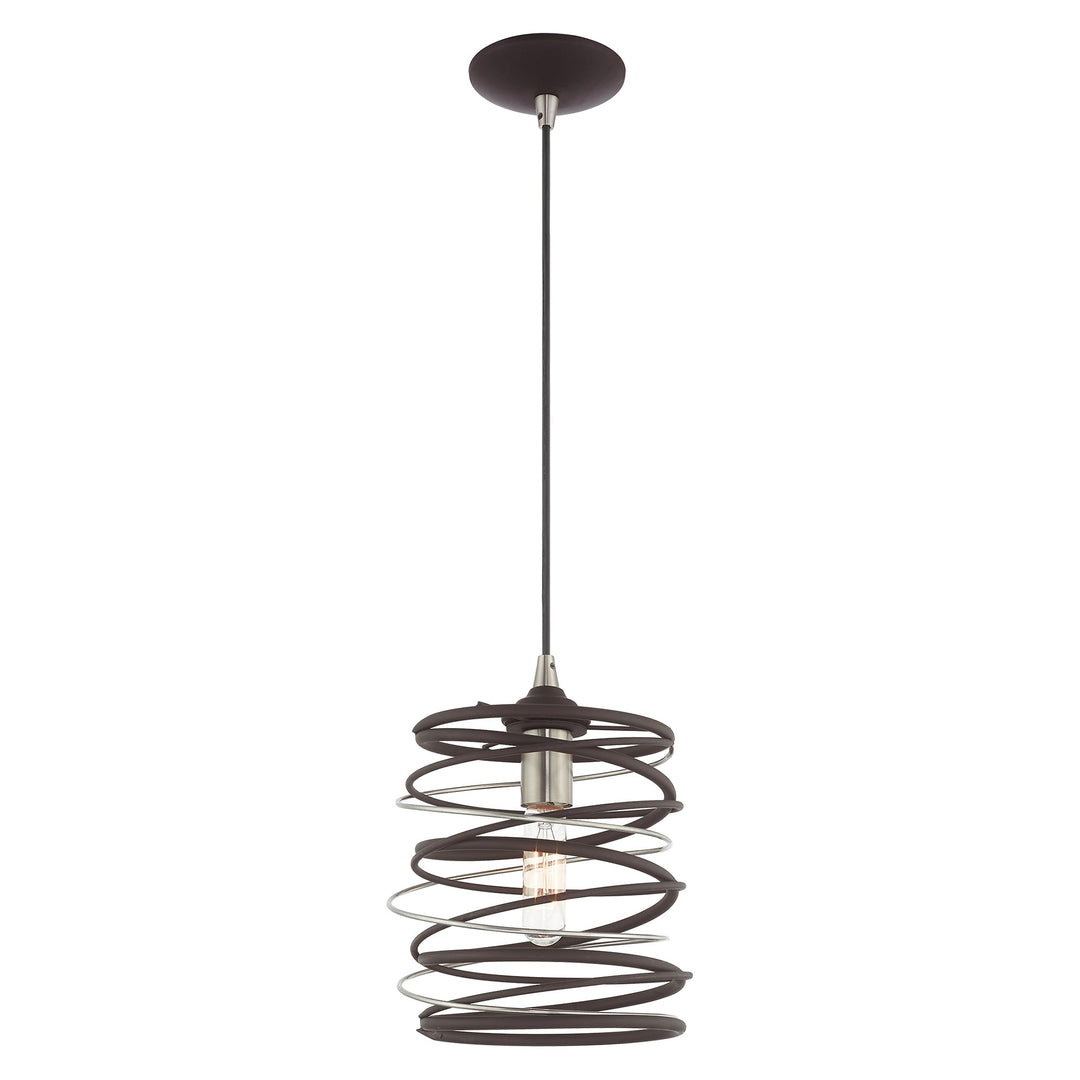 1 Light Bronze Single Pendant Livex