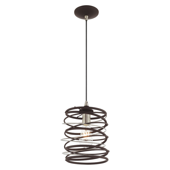 1 Light Bronze Single Pendant Livex