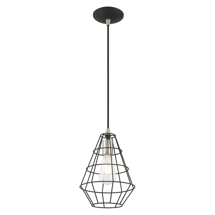 1 Light Black Single Pendant Livex