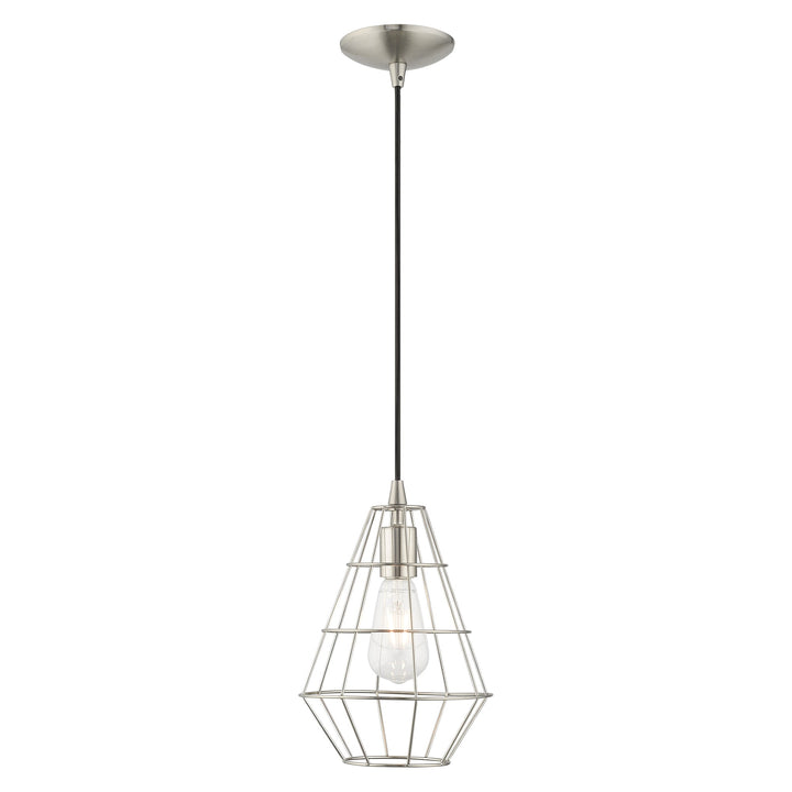 1 Light Brushed Nickel Single Pendant Livex