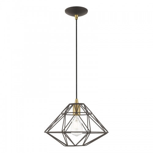 1 Light Bronze Single Pendant Livex