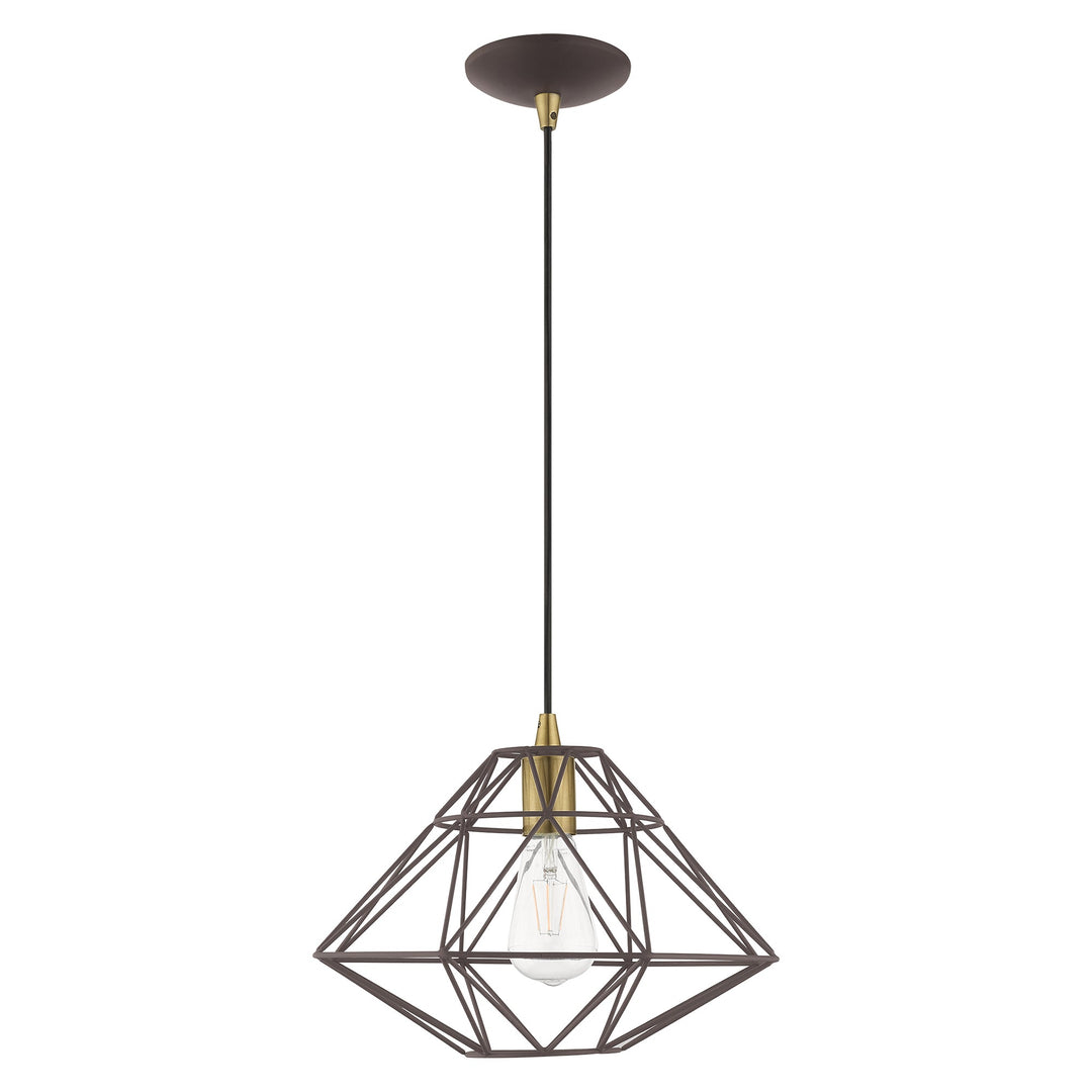 1 Light Bronze Single Pendant Livex