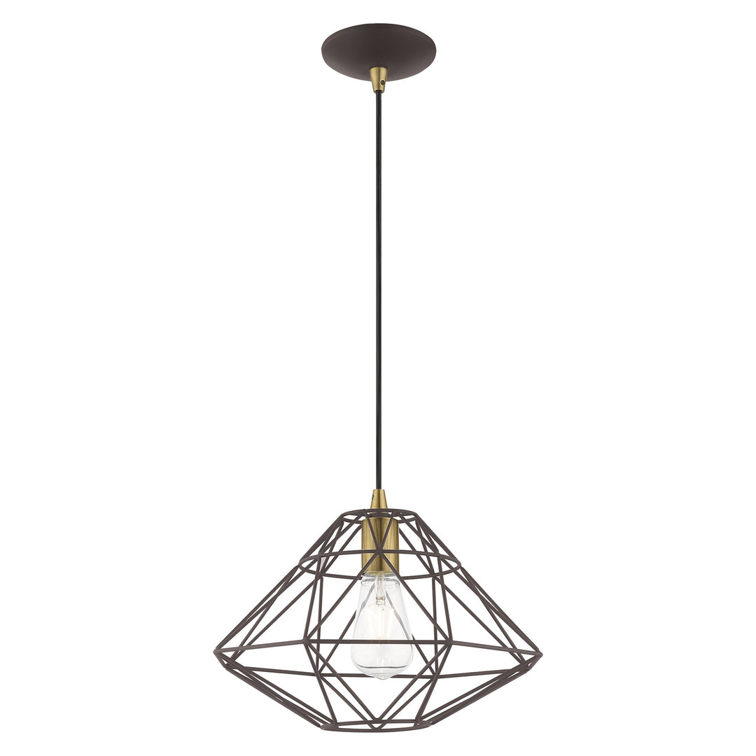 1 Light Bronze Single Pendant Livex