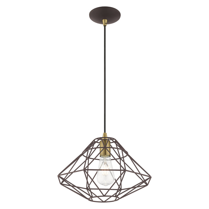 1 Light Bronze Single Pendant Livex