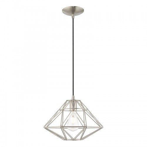 1 Light Brushed Nickel Single Pendant Livex