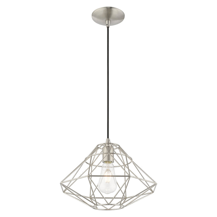 1 Light Brushed Nickel Single Pendant Livex