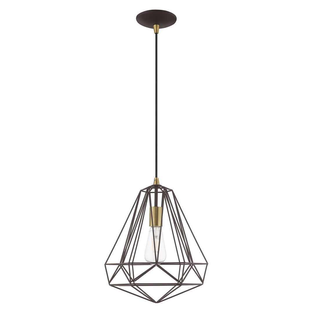 1 Light Bronze Single Pendant Livex