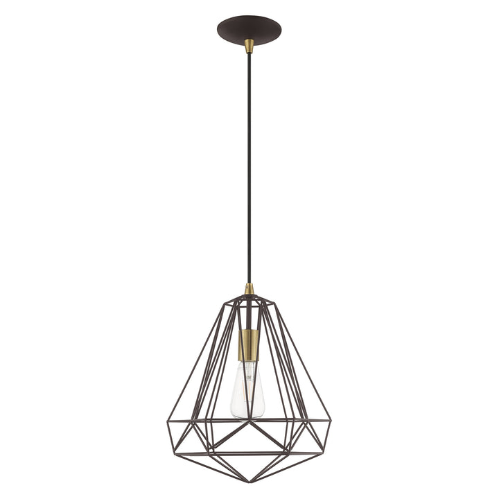 1 Light Bronze Single Pendant Livex