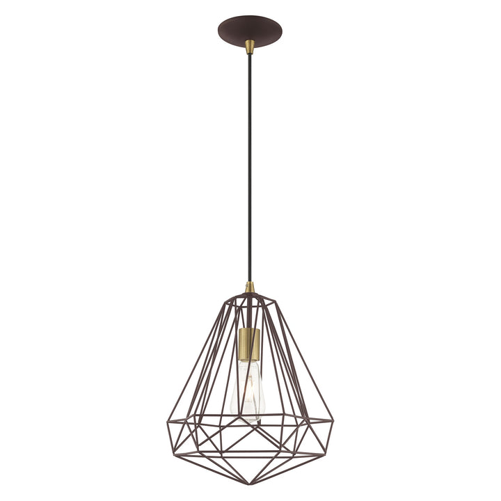 1 Light Bronze Single Pendant Livex