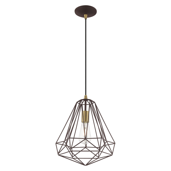 1 Light Bronze Single Pendant Livex