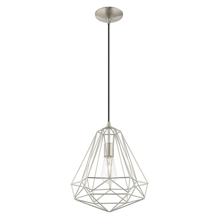 1 Light Brushed Nickel Single Pendant Livex