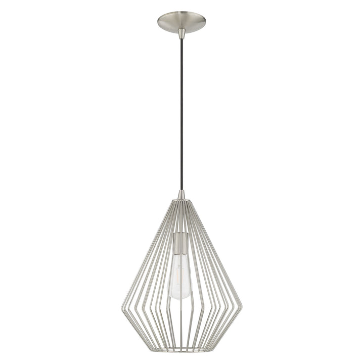 1 Light Brushed Nickel Single Pendant Livex