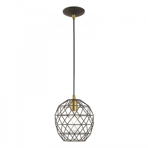 1 Light Bronze Single Pendant Livex