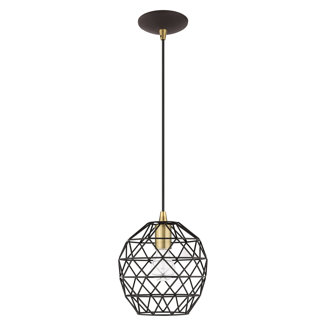 1 Light Bronze Single Pendant Livex