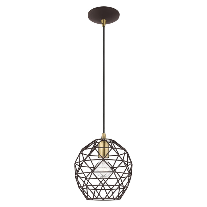 1 Light Bronze Single Pendant Livex