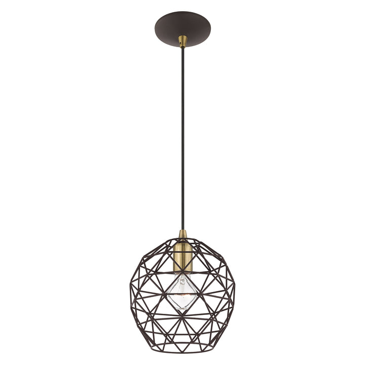 1 Light Bronze Single Pendant Livex