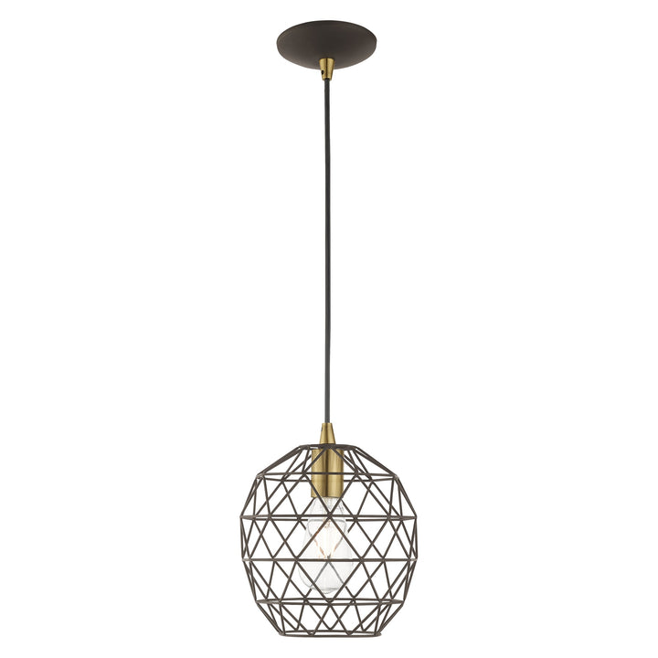 1 Light Bronze Single Pendant Livex