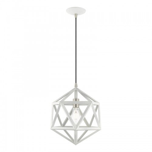 1 Light White Single Pendant Livex