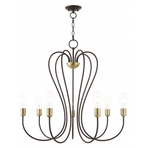 7 Light Bronze Chandelier Livex