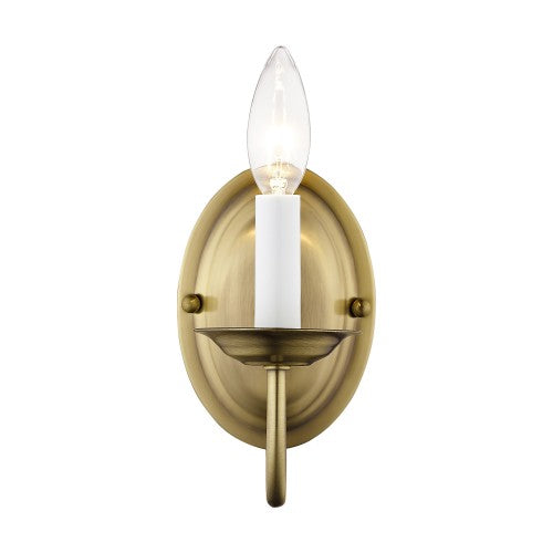 1 Light Antique Brass Wall Sconce Livex